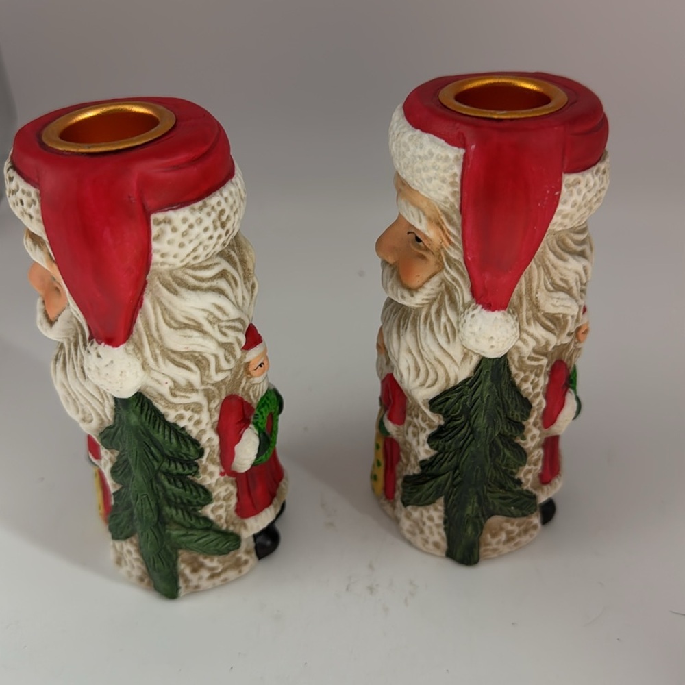 Old World Santa Claus Taper (Set of 2) Candle Holders - Picture 3 of 6